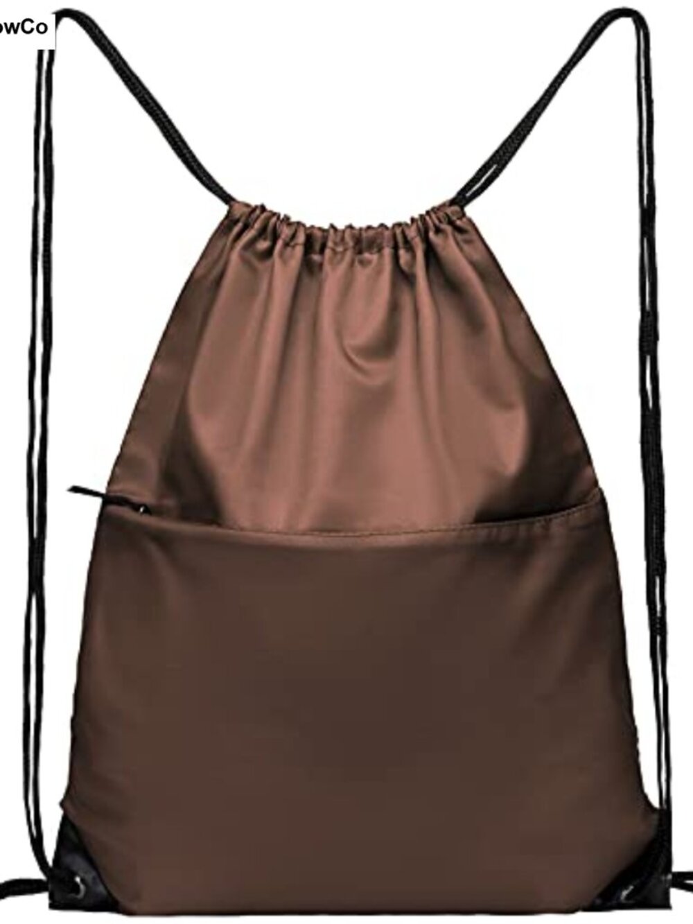 Nylon 210D Drawstring Backpack Water Resistant Gym Sackpack Large Zipper
